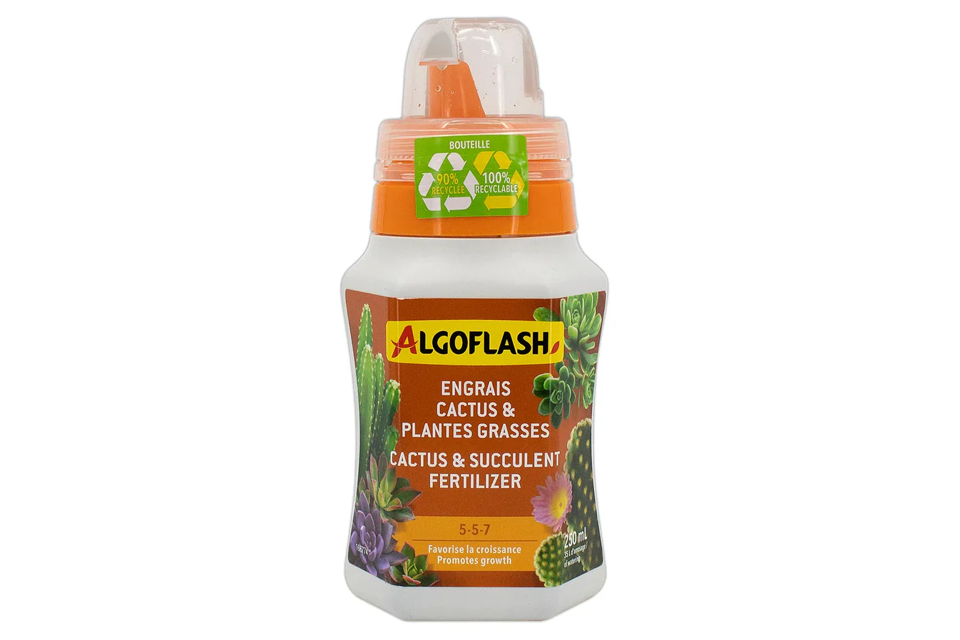 Algoflash liquid fertilizer for cactus and succulents 5-5-7