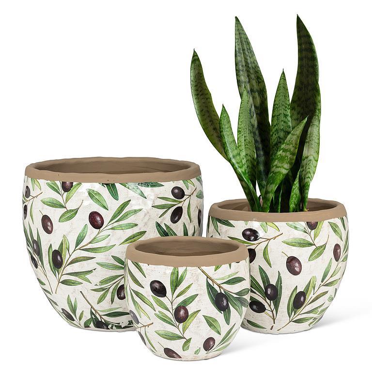 Large Olive & Branch Planter 9"D - Image 2
