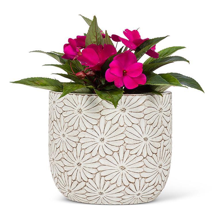 Large Round Daisy Planter 6"H - Image 2