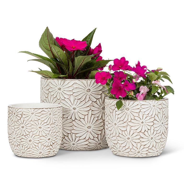 Large Round Daisy Planter 6"H - Image 4