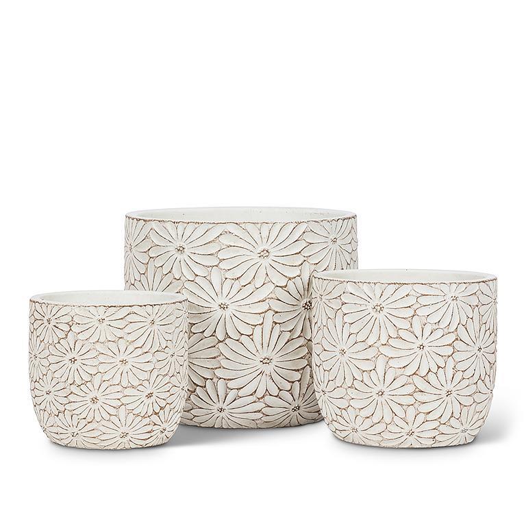 Medium Round Daisy Planter 4.5"H - Image 3