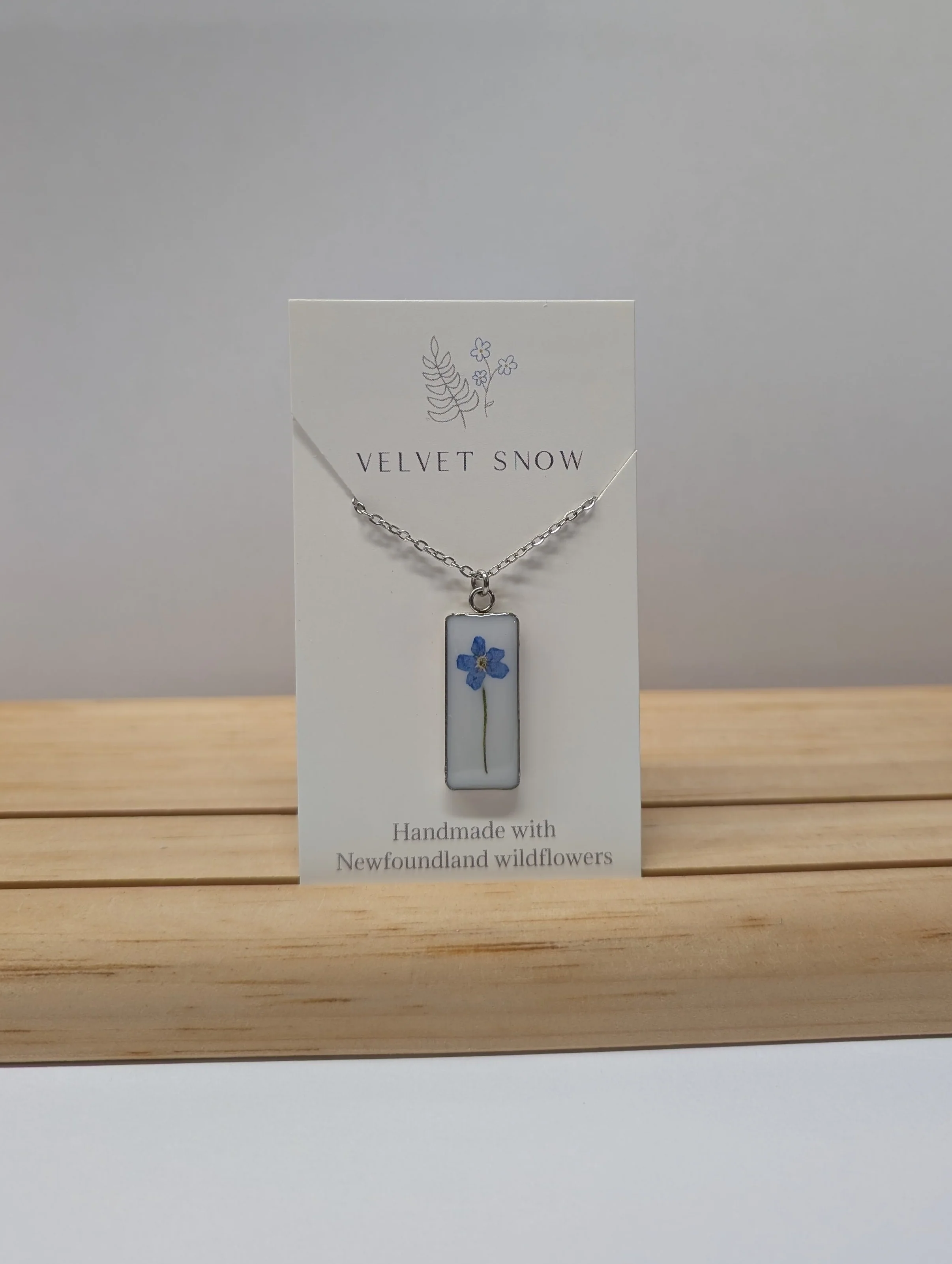 Necklace | Forget Me Not | Rectangle | Stainless Steel