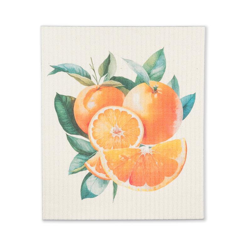 Oranges Single Swedish Dishcloth 6.75x7.5"L