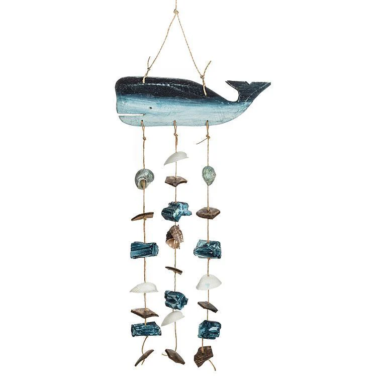 Small Shell Chime with Whale 12"H