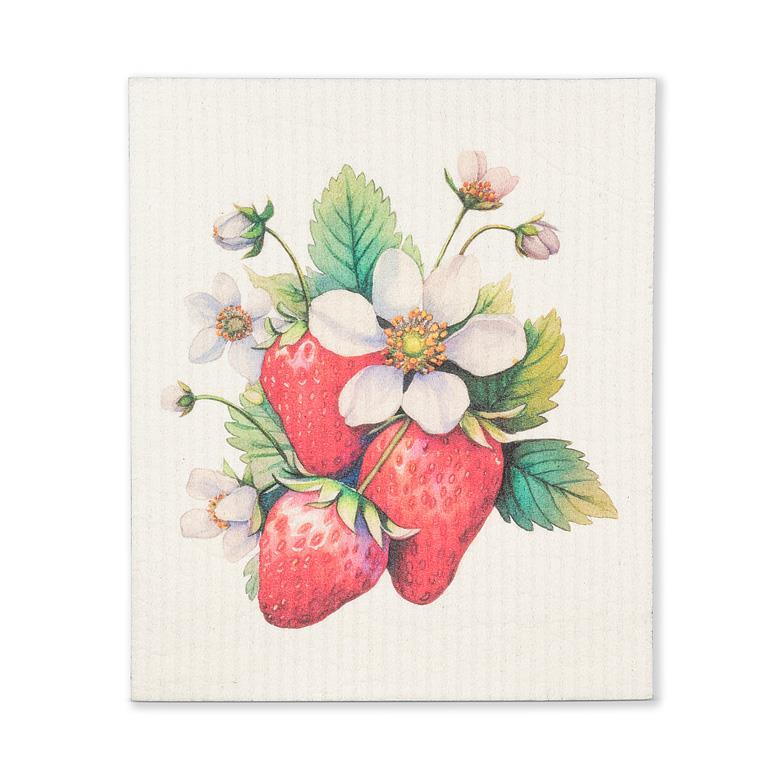 Strawberry Dishcloth 6.75x7.5"L