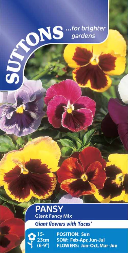 Suttons Seeds - Pansy 'Giant Fancy Mix'