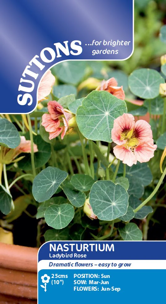 Suttons Seeds - Nasturtium 'Ladybird Rose'