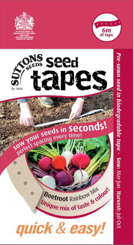 Suttons Seed Tape - Beetroot 'Rainbow Mix'