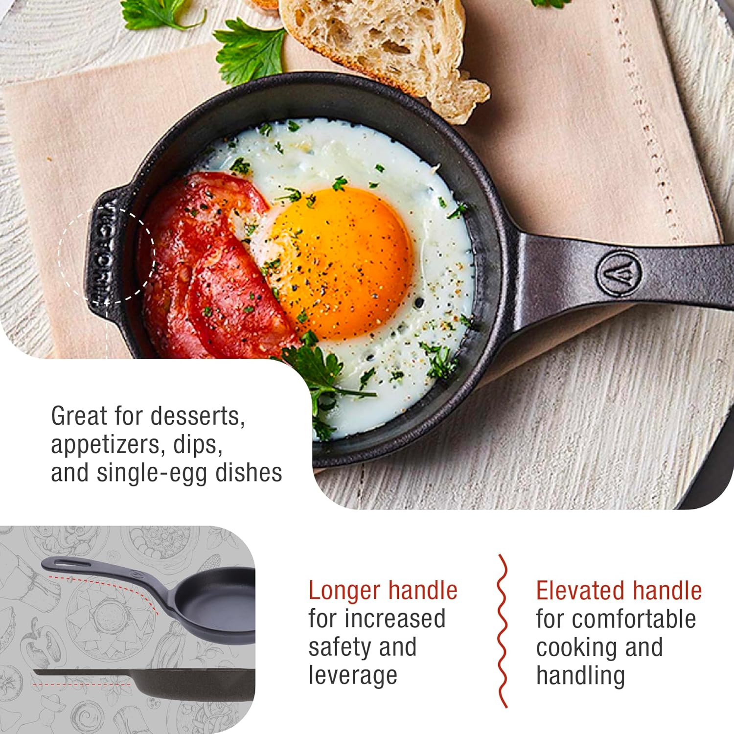 VC MINI SKILLET, 4.5" SEASONED - Image 2
