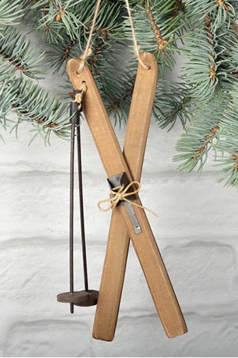 Deco Collection - Wooden Ski Ornament